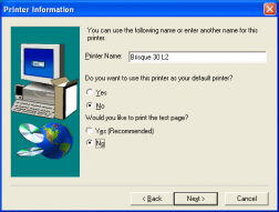 Printer információs ablak